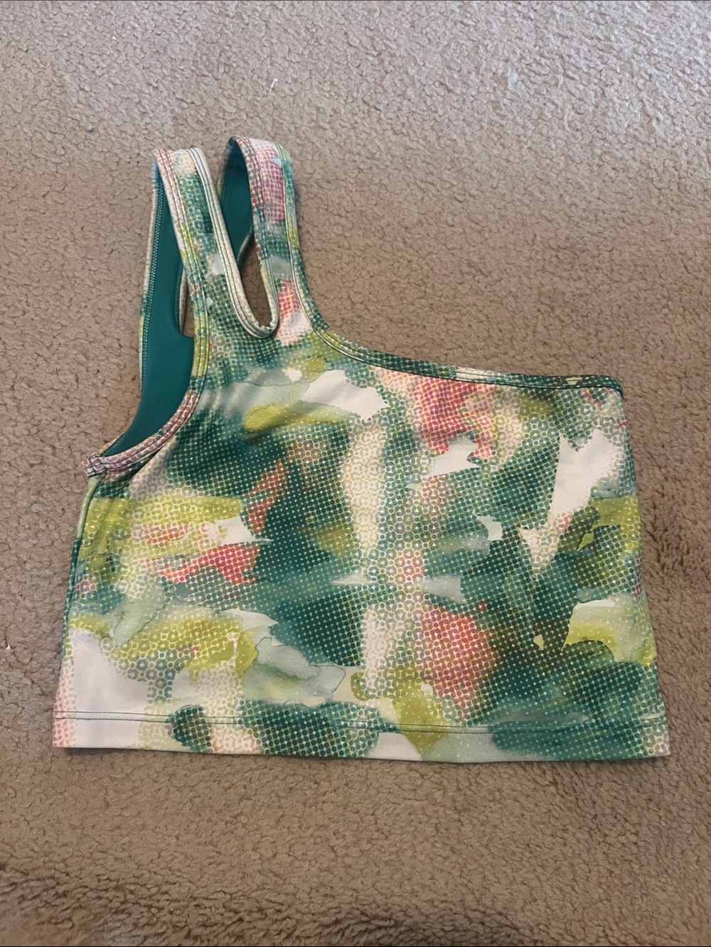 Joe Fresh Active Teal Sports Bra Top with Multicolor Trim